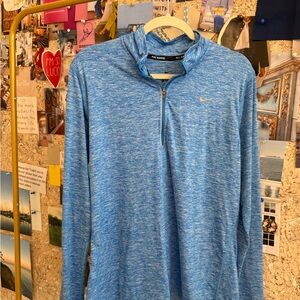 Nike Heathered Blue Quarter-Zip Top